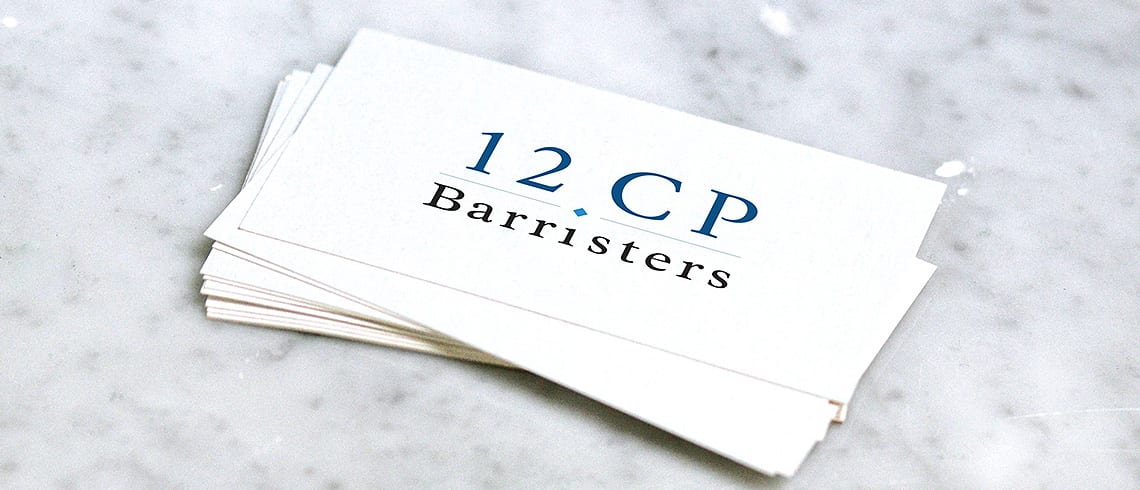 12CP Barristers business card mockup