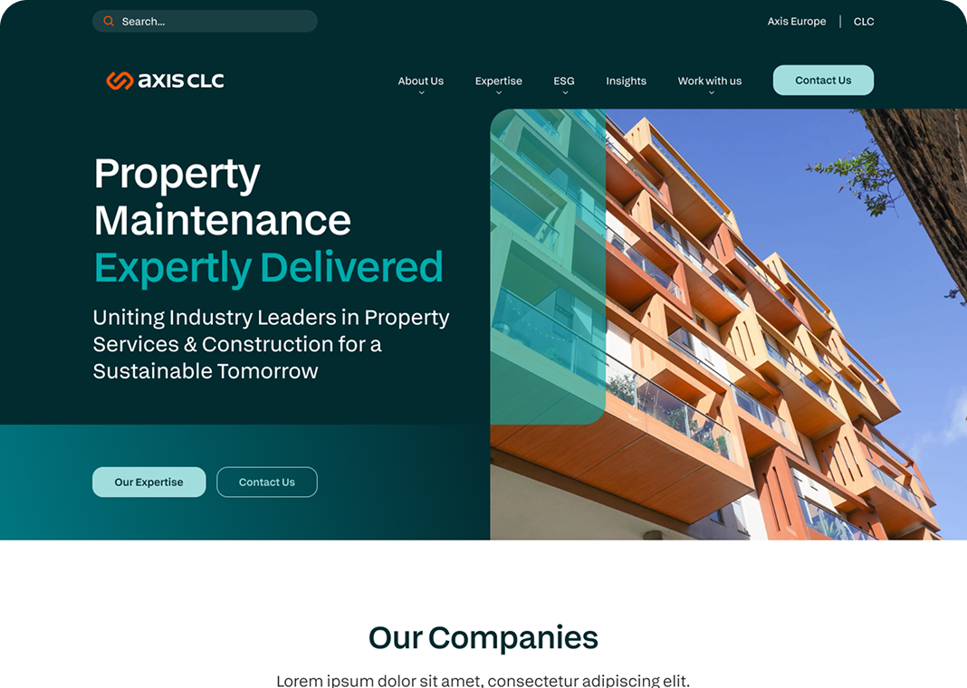 Screenshot of the Axis CLC homepage.
